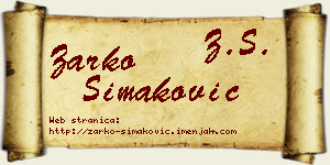 Žarko Simaković vizit kartica